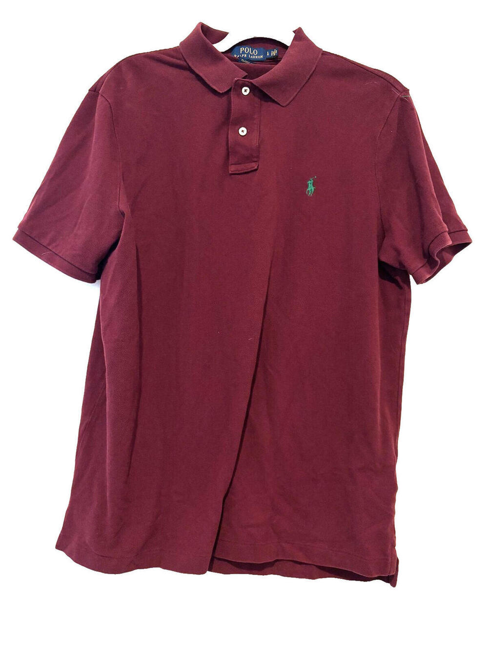 POLO Ralph Lauren maroon collared short sleeve polo shirt sz L. C
